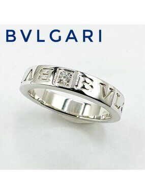 Bvlgari Double Logo Diamond White Gold Ring